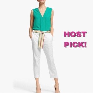 MARELLA MaxMara Sequoia Mid-Rise Cropped Slim White Pants